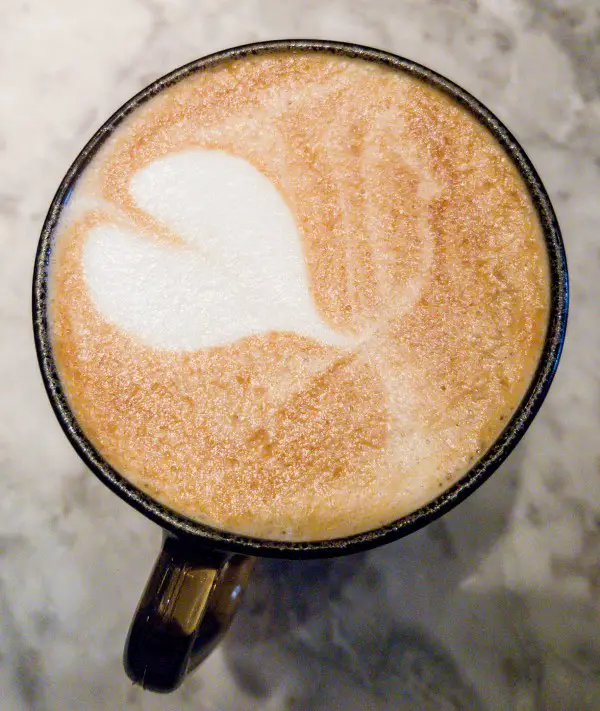 a cup of latte with heart.