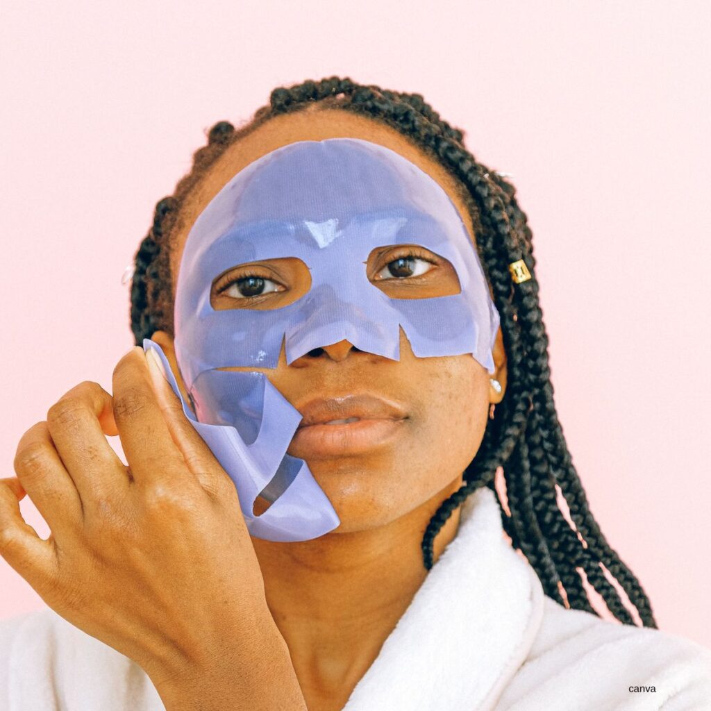 Lady seen removing face mask from her face